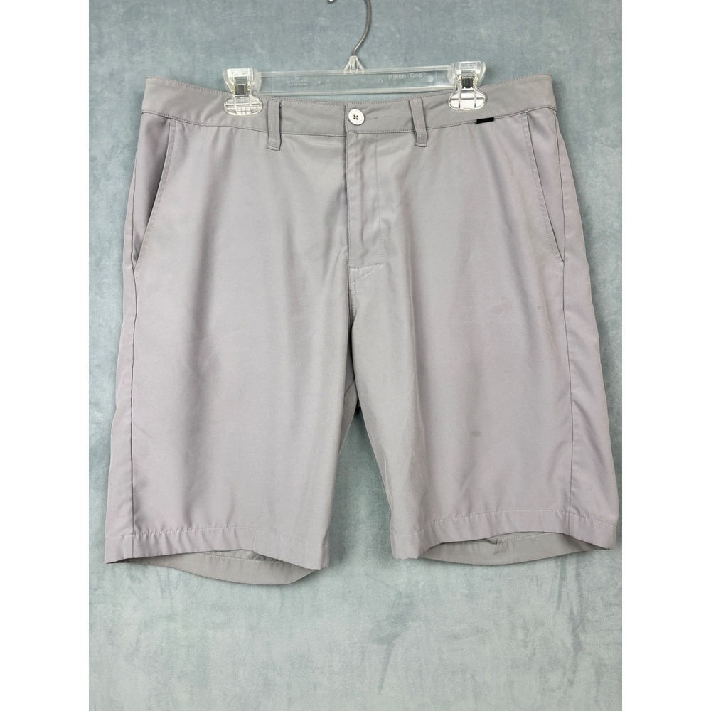 TravisMathew Mens Grey Performance Golf Shorts Size 36 Stretch Flat Front
